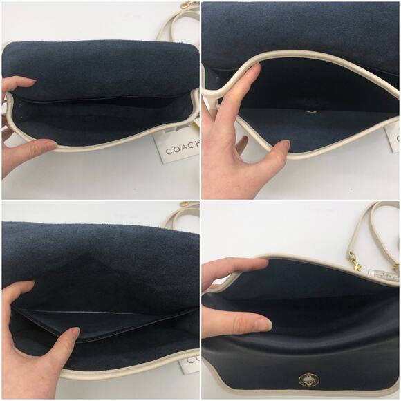 LIKE NEW Vintage Coach Spectator Pocket Purse 9668 Navy White - Picture 10 of 10